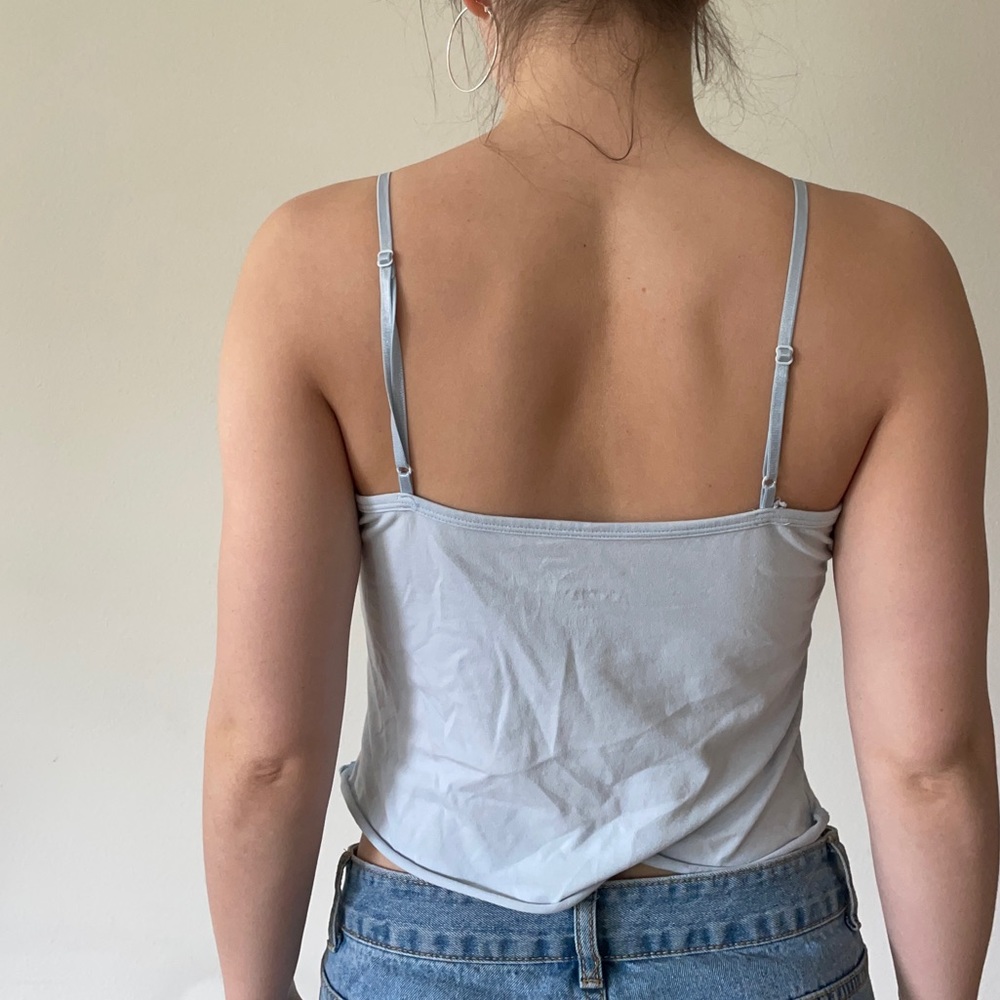 Y2K Old Navy Baby Blue Lace Trim Tank - Picture 3 of 6